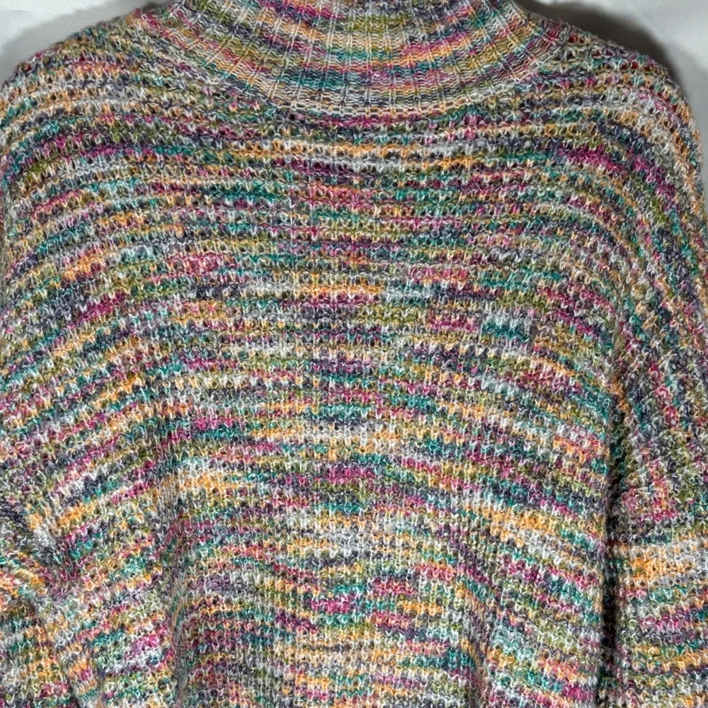 Multicolor Women's Cowl Neck Sweater - Picture 2 of 4
